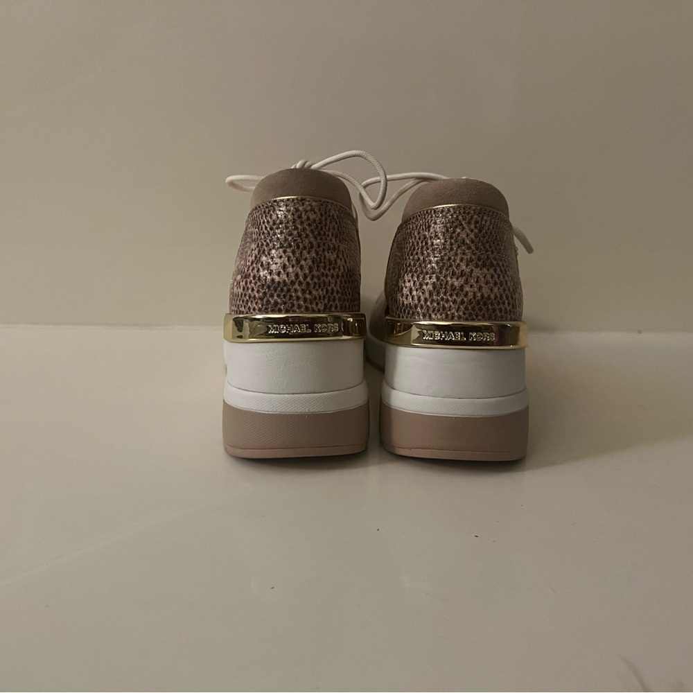 Michael Kors Gold and Tan Sneakers Size 8 - Picture 4 of 6